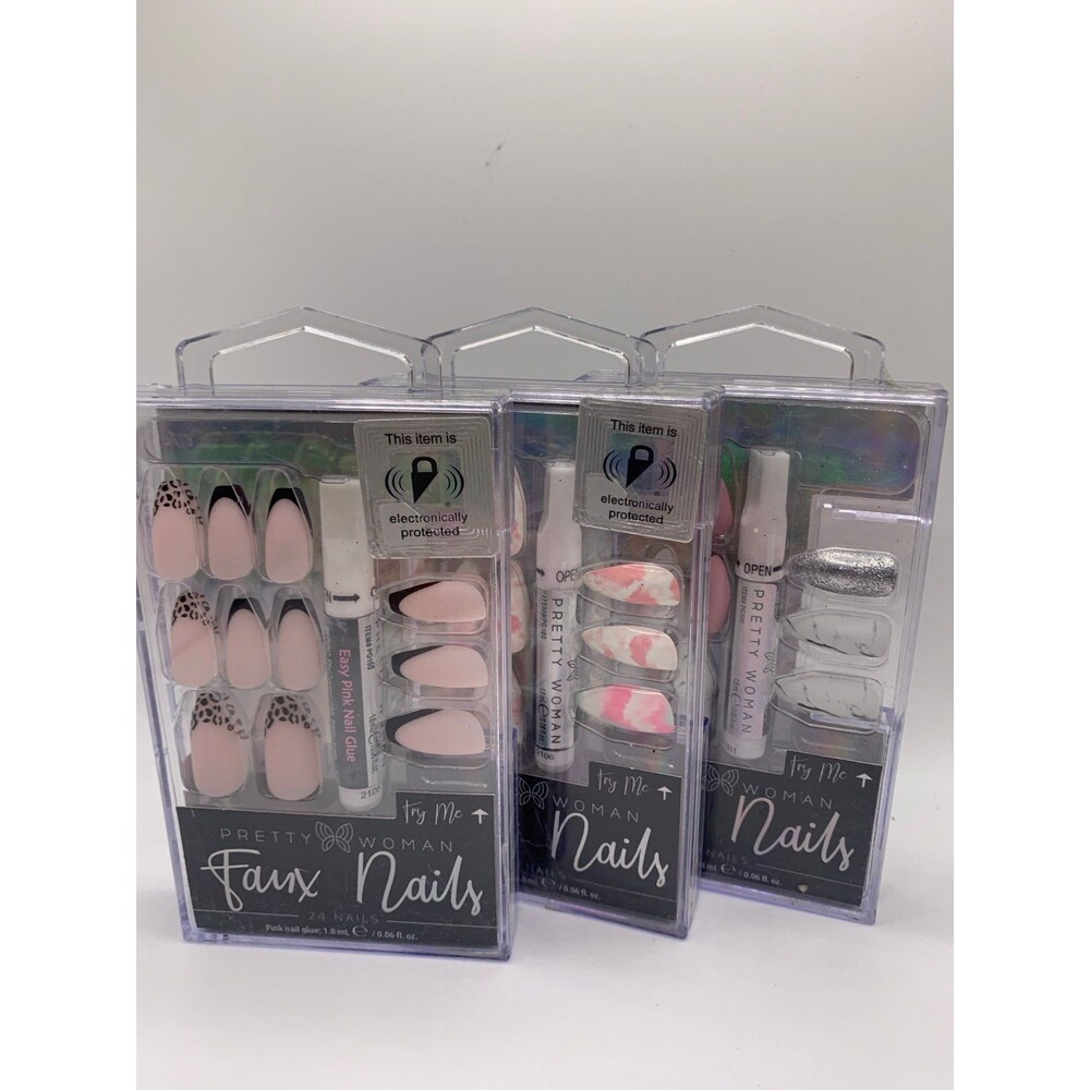 Lot of 3 Pretty woman faux Nails (24 each pack)